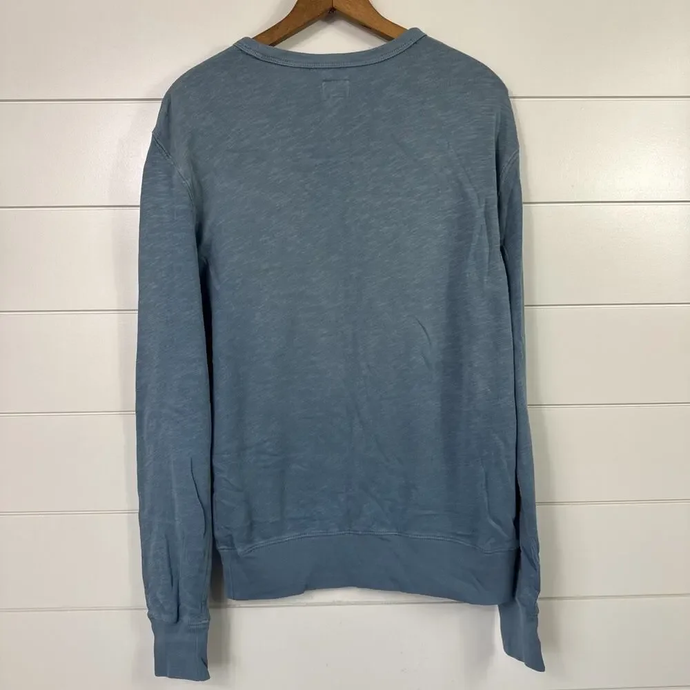 J. Crew Sunfaded French Terry Crewneck Sweatshirt Long Sleeve Blue sz S